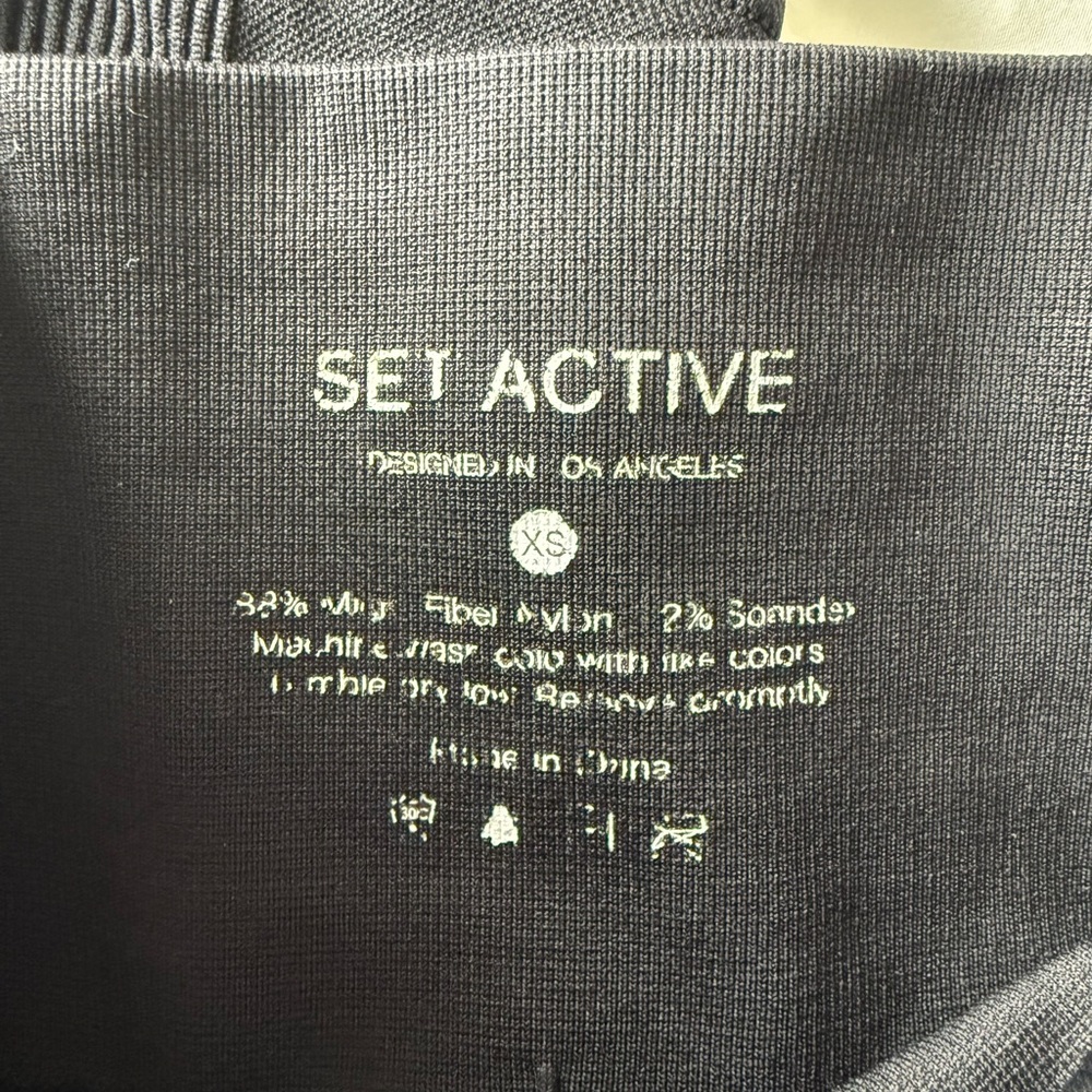 Set Active Black Compression Workout Leggings Siz… - image 3